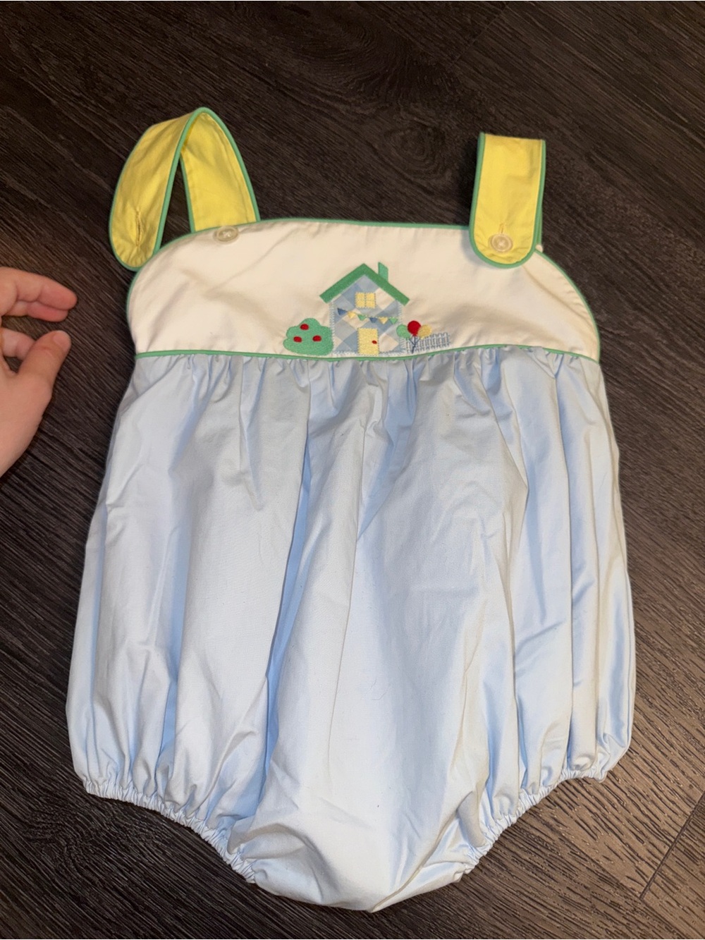 Toddler Bany Vintage Style Button Bubble Romper with House Appliqués 3T EUC - Picture 10 of 10